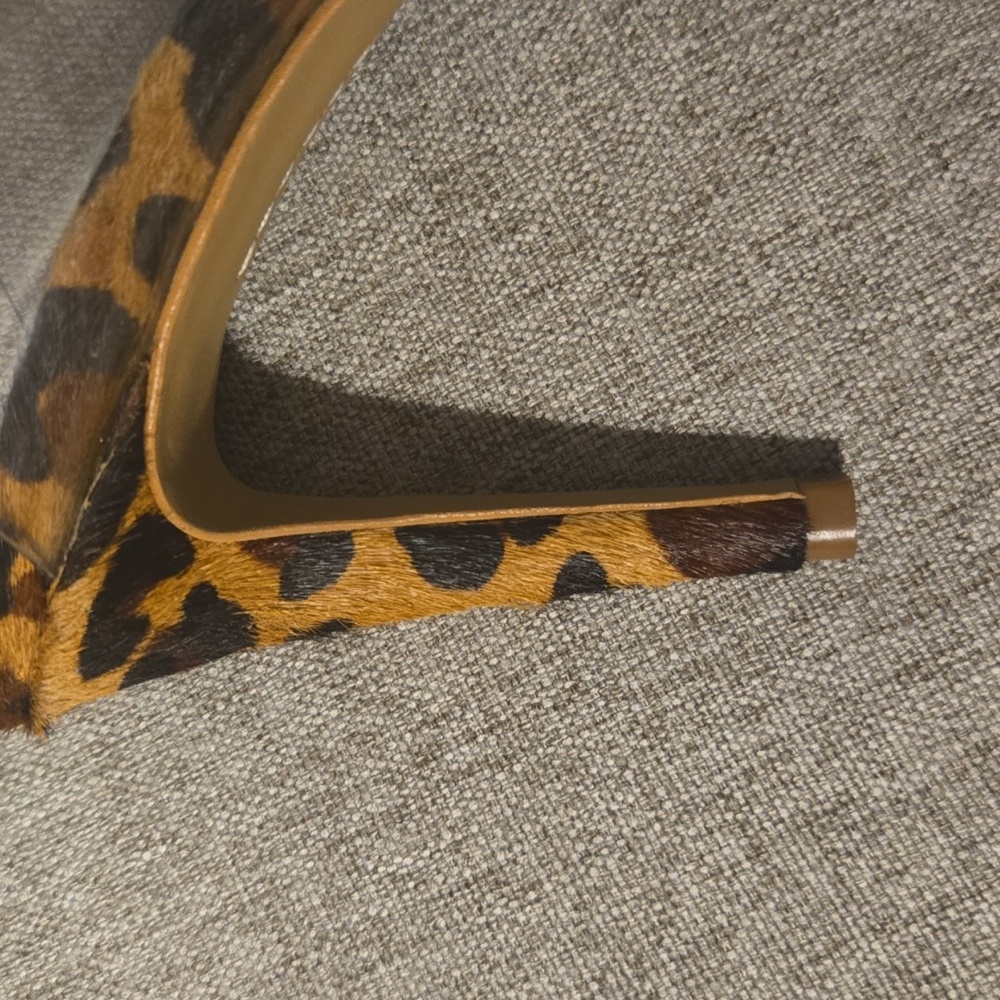 Vince Camuto Brown Tan Heels with Clear Strap Cow Hair - Picture 3 of 7